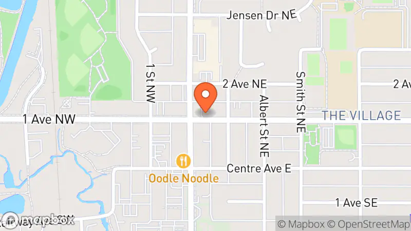 Map showing location of Airdrie Community Thrift Store