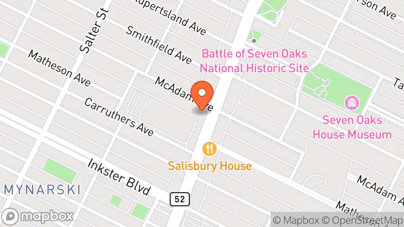 Map showing location of Annie's Attic