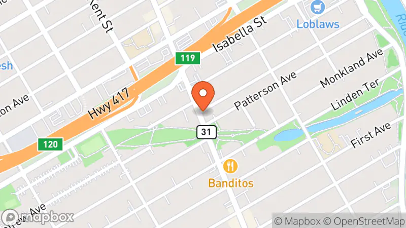 Map showing location of Bad Dog Co.