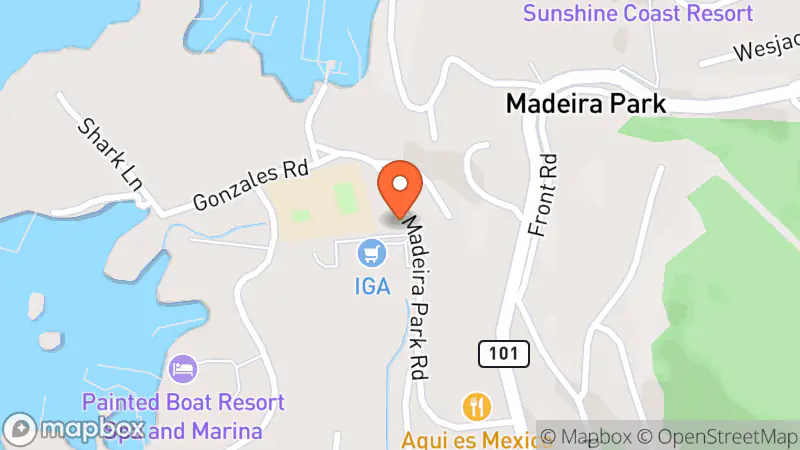 Map showing location of Bargain Barn Thrift Store