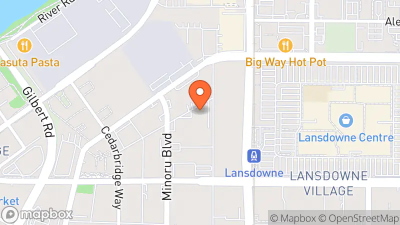 Map showing location of BC SPCA Thrift Store