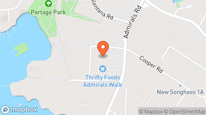 Map showing location of BCSPCA Thrift Store