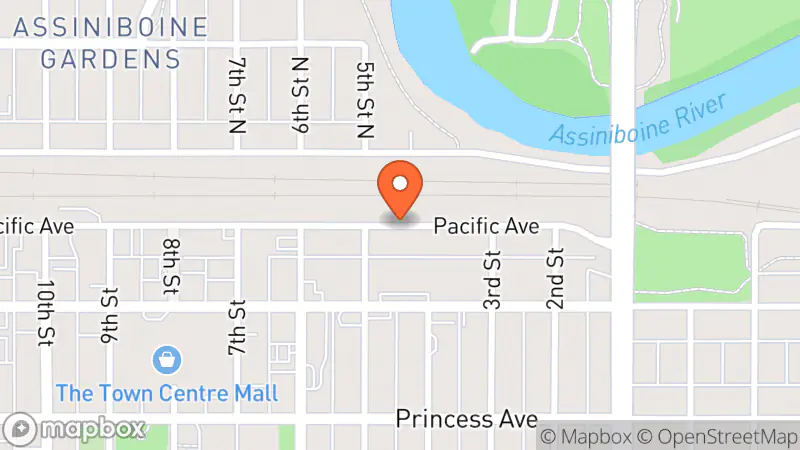 Map showing location of Brandon M C C Thrift Store