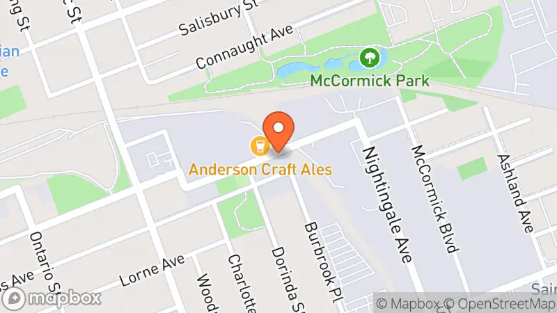 Map showing location of Brown & Dickson Bookstore
