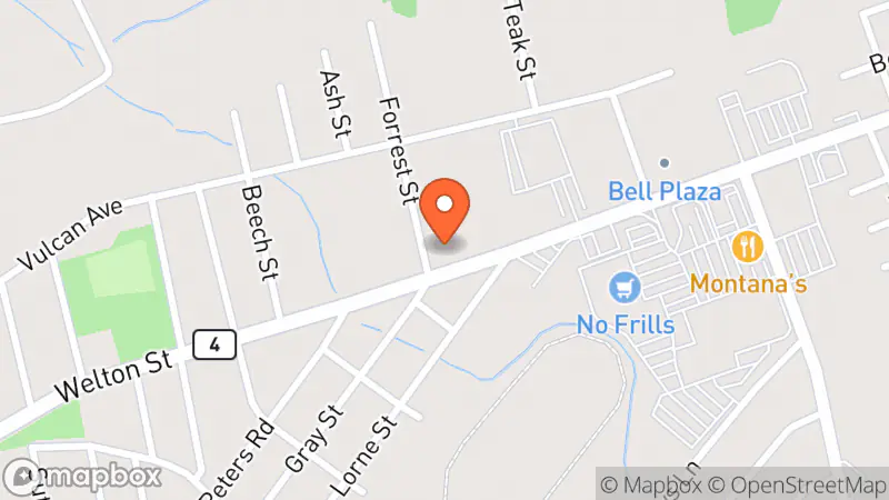 Map showing location of Cape Breton SPCA Thrift Store