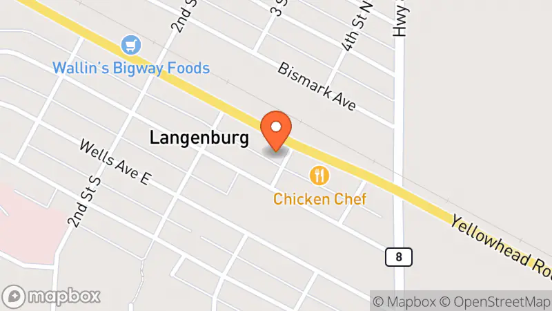 Map showing location of Castles Corner Thrift Store