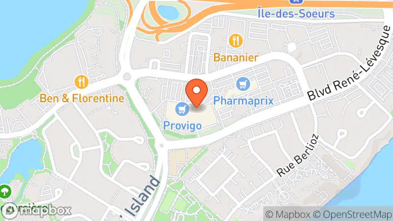 Map showing location of Centre de Dons Renaissance