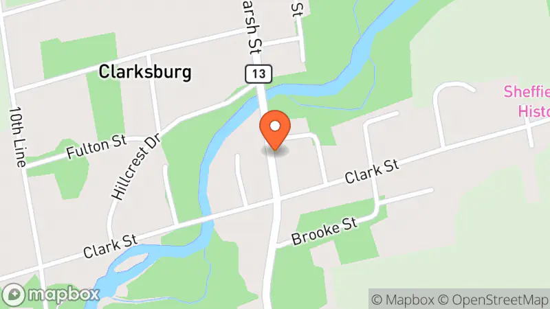 Map showing location of Clarksburghers