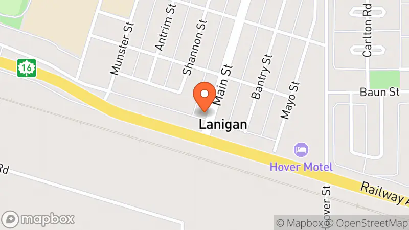 Map showing location of Community Gift & Thrift