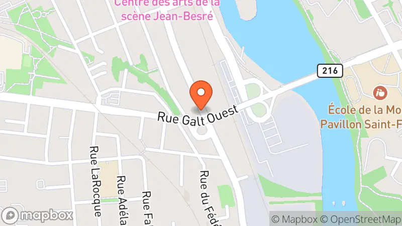 Map showing location of Comptoir d'articles usagés du Partage St-Francois