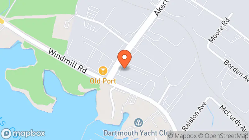 Map showing location of Dartmouth SPCA Thrift Store
