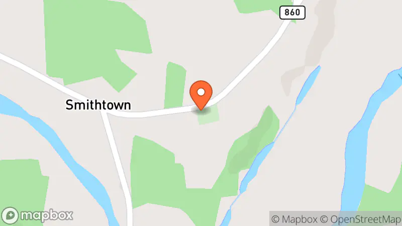 Map showing location of Deacon's Den Thrift Shop