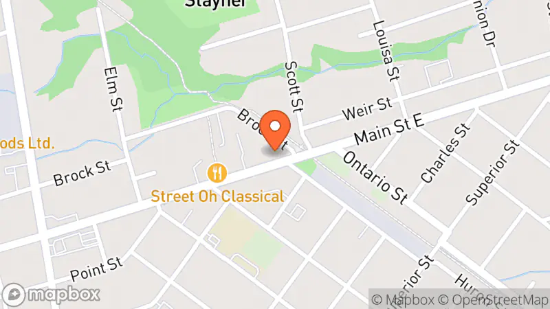 Map showing location of East End Vendors Market