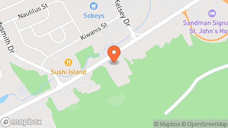 Map showing location of Epilepsy Newfoundland & Labrador