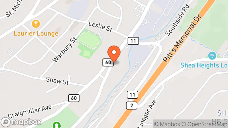 Map showing location of Found Consignment Boutique