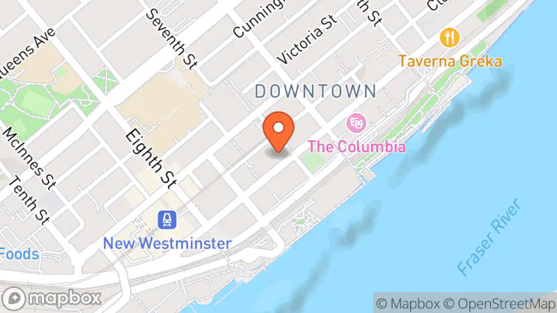 Map showing location of Found Thrift Boutique