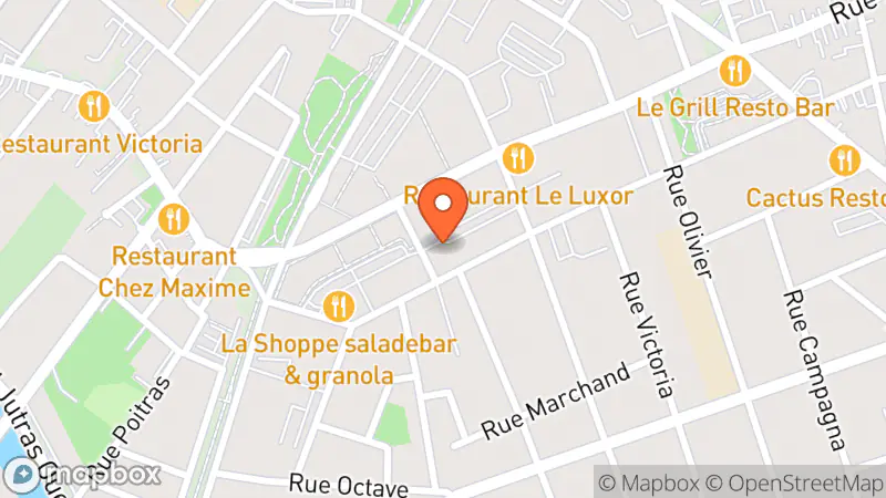 Map showing location of Friperie Manos creativas