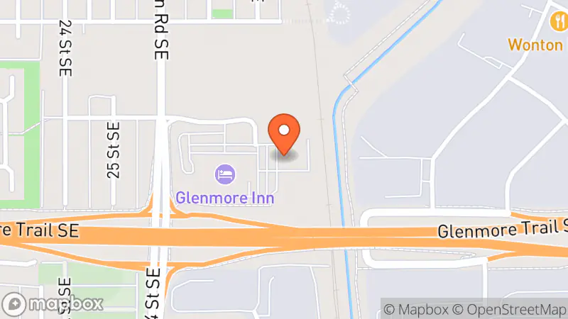 Map showing location of Glenmore Thrift Store