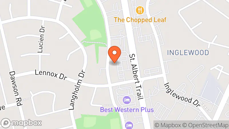 Map showing location of Goodwill St. Albert Donation Centre