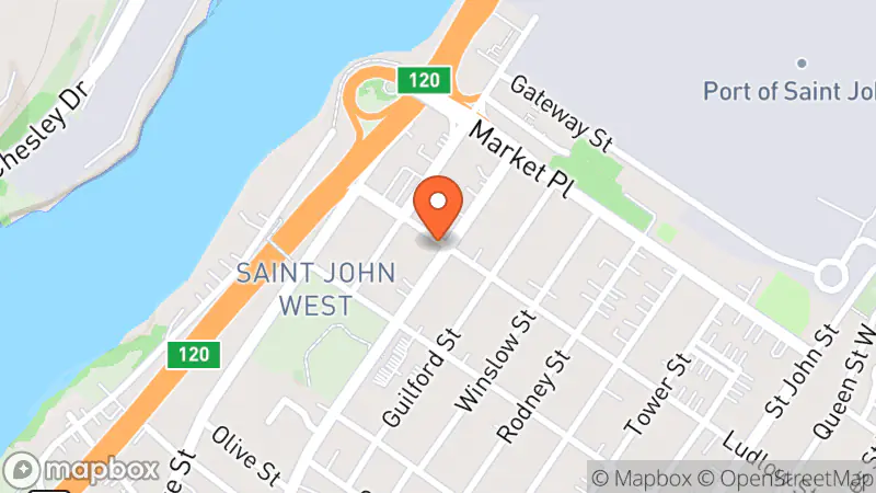 Map showing location of Guy's Frenchys