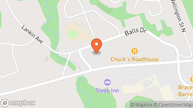 Map showing location of Habitat for Humanity ReStore Bracebridge