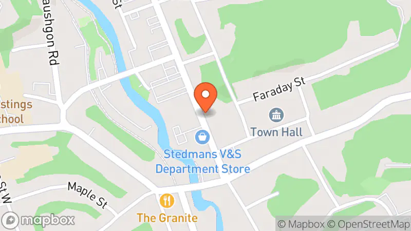 Map showing location of Heritage Revival Thrift Shop