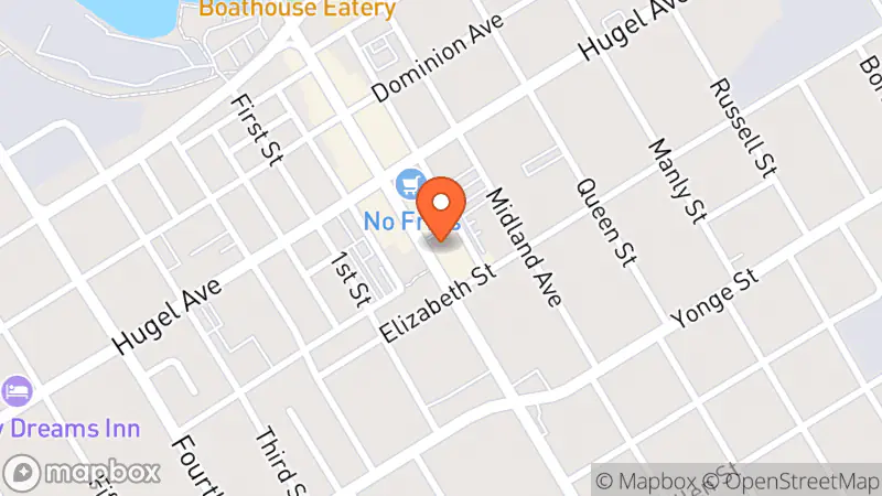 Map showing location of Honeymoon Express Vintage Boutique