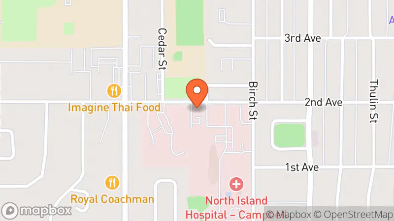 Map showing location of Hospital Thrift Shop