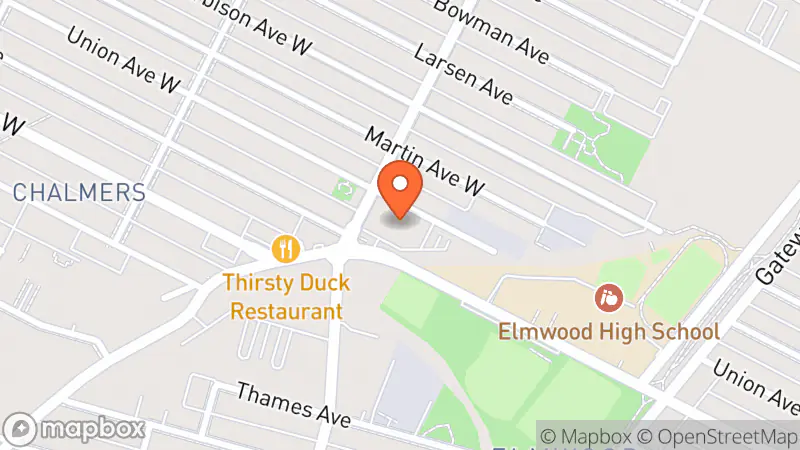 Map showing location of Kildonan MCC Thrift Shop