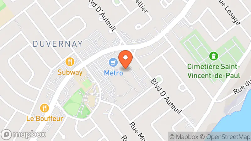 Map showing location of La Fripe Planète