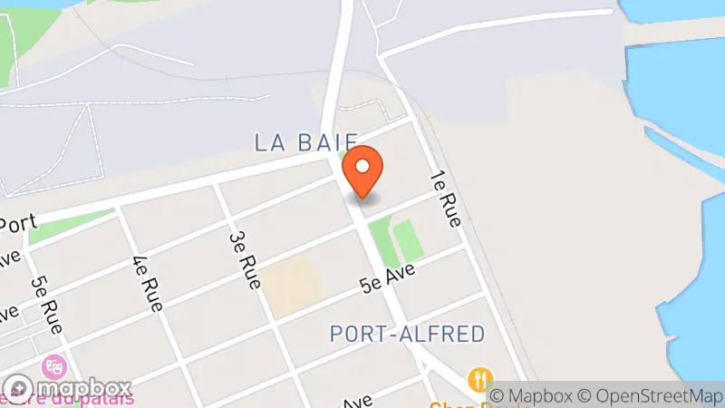 Map showing location of La meublerie de la Baie
