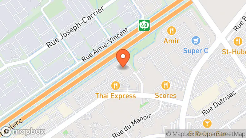 Map showing location of Le Centre de dons communautaire du Village des Valeurs