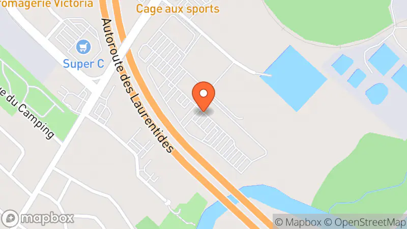 Map showing location of Le Centre de dons communautaire du Village des Valeurs