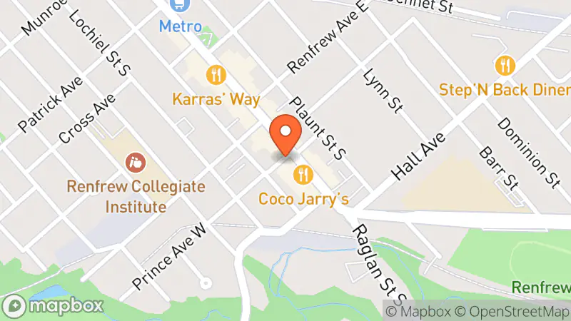 Map showing location of Love Again Thrift Store