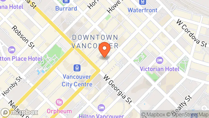 Map showing location of LXRandCo Vancouver