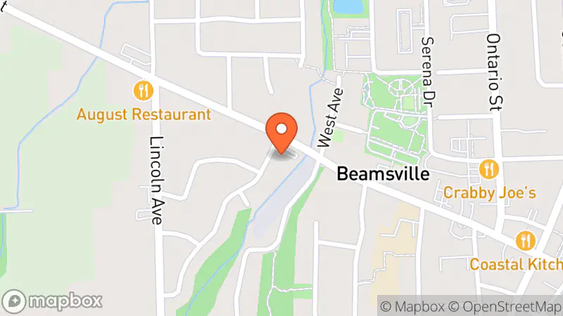 Map showing location of Mission Thrift Store • Beamsville