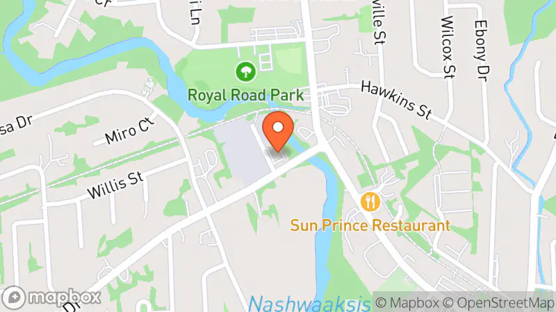 Map showing location of Mission Thrift Store Fredericton