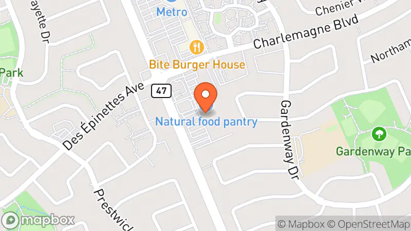 Map showing location of Mission Thrift Store Orleans