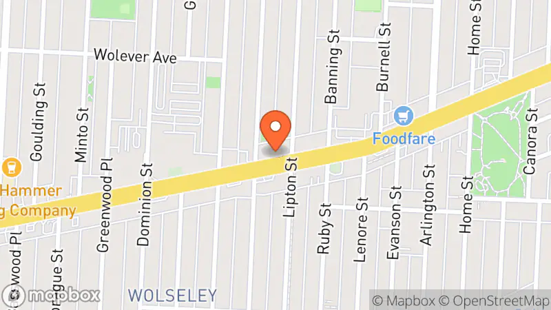 Map showing location of Nearly New Shop