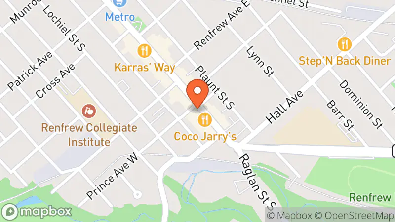 Map showing location of On The Clothesline
