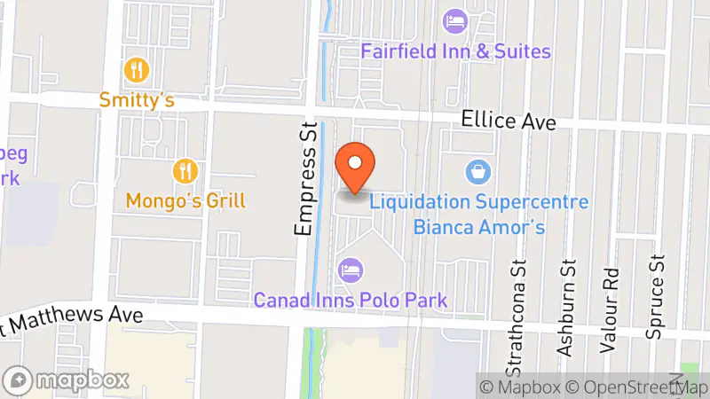Map showing location of Once Upon a Child Winnipeg West