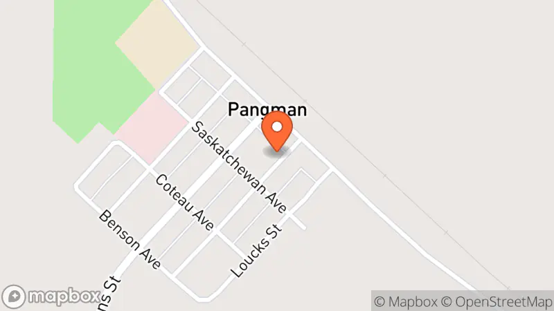 Map showing location of Pangman Thrift Shop
