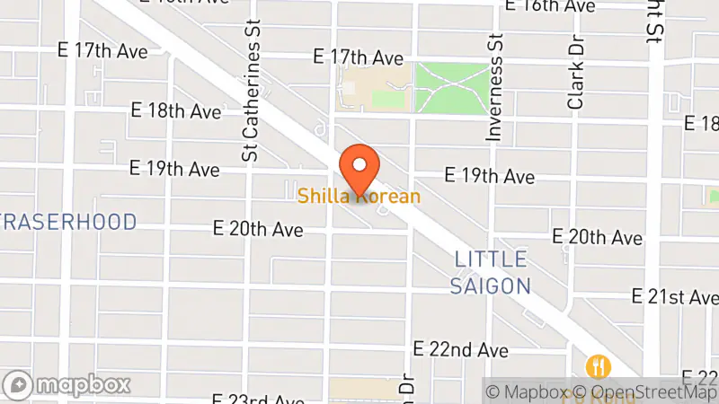 Map showing location of Peter’s furniture (former bargain center in 1 W Hastings)