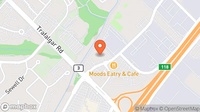 Map showing location of Plato's Closet Oakville