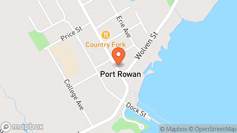 Map showing location of Port Rowan Thrift Shoppe