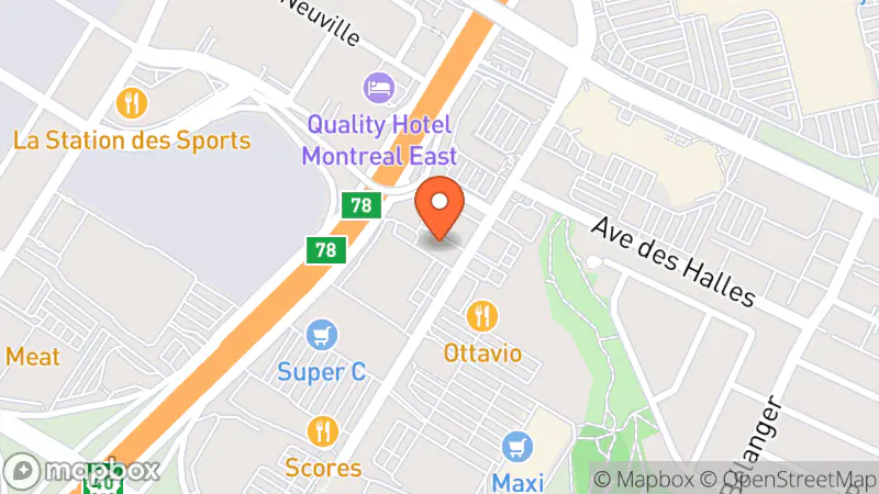 Map showing location of Renaissance Fripe Plaza Anjou