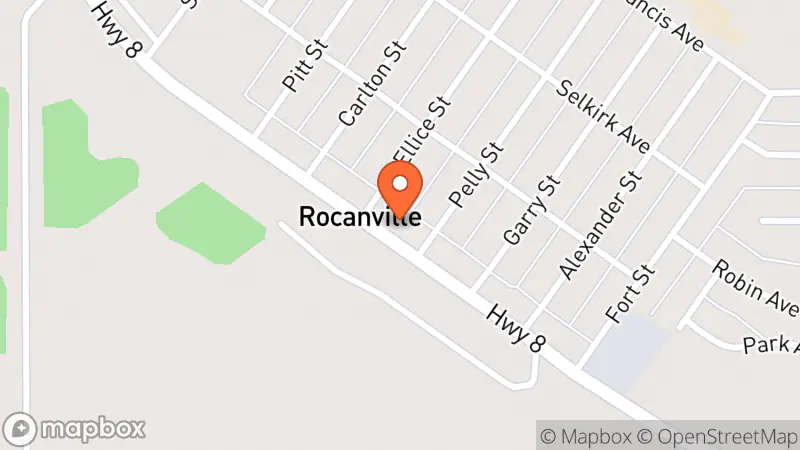 Map showing location of Rocanville Community Thrift Store