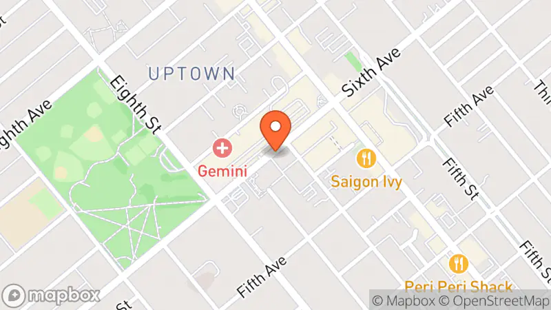 Map showing location of Royal Columbian Hospital Auxiliary New to You Thrift Shop