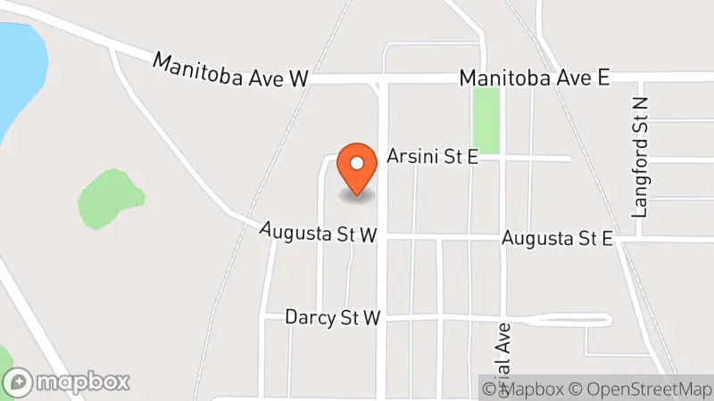 Map showing location of Russell Thrift Shop