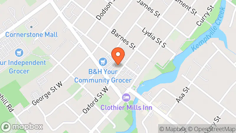 Map showing location of Salvation Army Thrift Shoppe